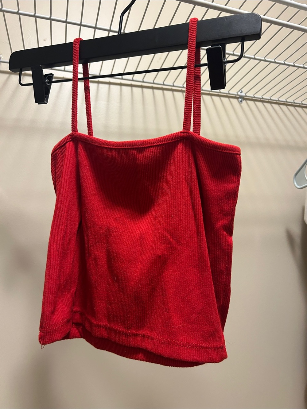 Brandy Melville Red Ribbed Spaghetti Strap Camisole
